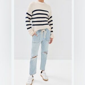 One Teaspoon Light Blue Distressed Boyfriend Jeans